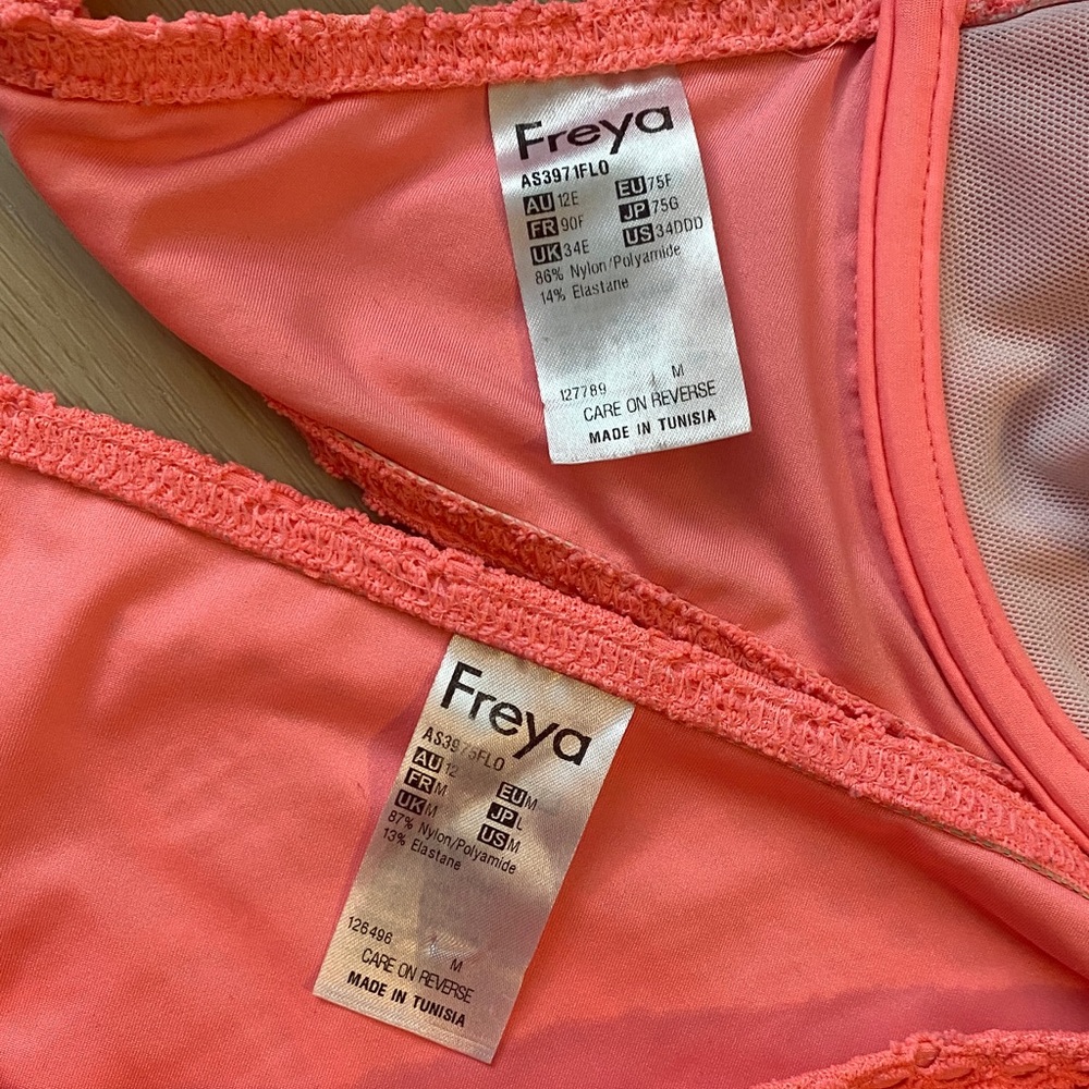 Freya Sundance Coral Pink Crocheted Bikini Set - Picture 2 of 6